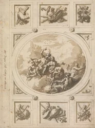 Entwurf für eine Decke in Addiscombe: Bacchus und Ariadne