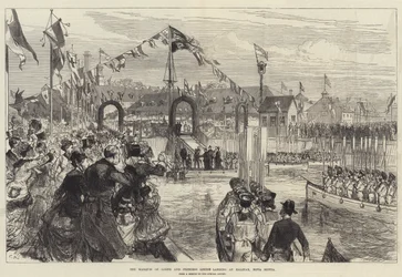 Der Marquis von Lorne und Prinzessin Louise landen in Halifax, Nova Scotia