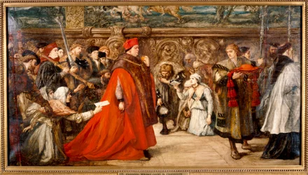 Kardinal Wolsey, Kanzler von England, auf seinem Weg zur Westminster Hall