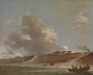 Küstenlandschaft mit einer Fähre