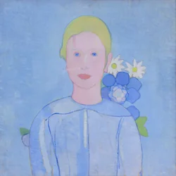 Mädchen mit Papierblumen