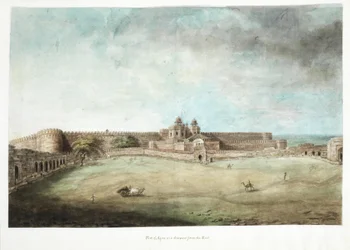 Festung von Agra aus der Ferne vom Osten