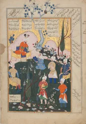 Geburt von Zal, Folio aus einem Shahnama Buch der Könige, 1576-1577