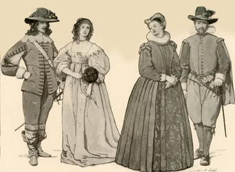 Kleidung während der Herrschaft von James I-Charles I 1607-1640