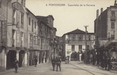 Arkaden der Schmiede, Pontevedra, Spanien