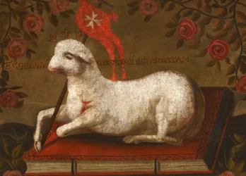 Agnus Dei mit dem Banner des Johanniterordens