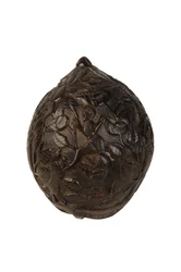 Geschnitzte Kokosnuss-Spardose, spanische Kolonialzeit, ca. 1800