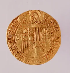 Goldmünze aus Spanien: Regierungszeit der katholischen Könige Ferdinand und Isabella (1474-1516)