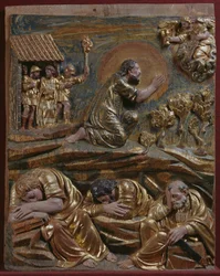 Jesus im Garten Gethsemane (Detail eines Renaissance-Altars)