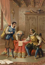 Johannes Kepler und Tycho Brahe am Prager Observatorium, um 1600