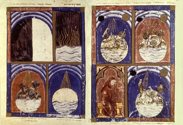 Reproduktion der Schöpfung, aus der Sarajewo-Haggadah