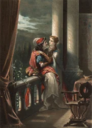 Romeo und Julia, eine Erzählung von Masuccio Salernitano (Masuccio de Salerno) aus dem späten 15. Jahrhundert. In „El Culto de la Hermosura“ von Juan Justo Huguet, Molinas Hermanos editores