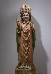 St. Martin von Tours, spätes 14. Jahrhundert - frühes 15. Jahrhundert (bemaltes und vergoldetes Holz)