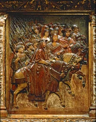 Der Hof der katholischen Könige bei der Übergabe von Granada an Kastilien