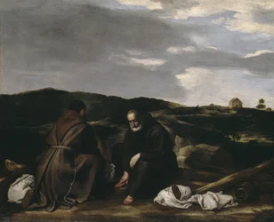 Zwei Mönche in einer Landschaft, ca. 1645