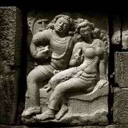 Isurumuniya-Liebende, 6. Jahrhundert, Gupta-Stil-Schnitzerei