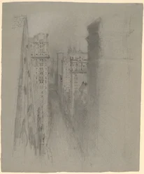 Norden auf Broadway von der Trinity Church