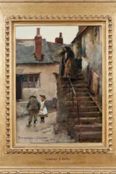 Kinder in einer Straße in Newlyn