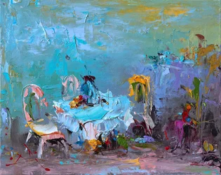 Buntes Café-Impression