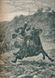 Letzter Angriff von Viscount Dundee in der Schlacht von Killiecrankie, Schottland