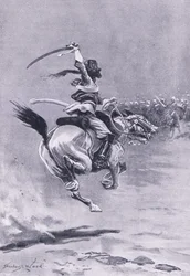 Delhi: Die Belagerer wurden ständig angegriffen, Juli 1857, Illustration aus British Battles on Land and Sea, 1915
