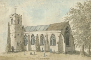 Drayton Bassett Kirche: Aquarell, 1762-1802