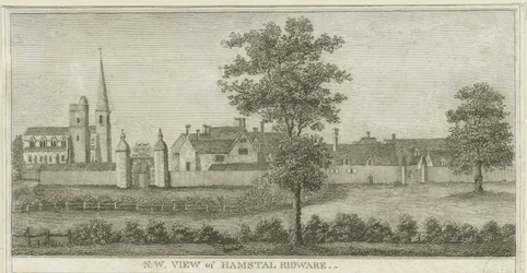 Hamstall Ridware - Kirche und Herrenhaus (Stich)