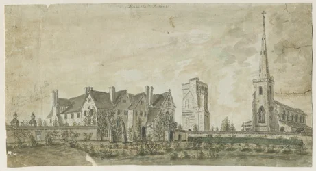 Hamstall Ridware - Kirche und Herrenhaus: Aquarell, undatiert [1762-1802]
