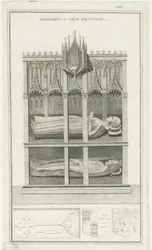 Lichfield Kathedrale - Denkmal für Dean Heywood (Stich)