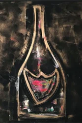 Farbenfrohe Champagnerflasche