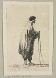 Bettler im Profil nach rechts