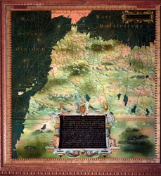 Nordafrika (Marokko) und Straße von Gibraltar Karte von Stefano Bonsignori, um 1581. Florenz, Palazzo Vecchio, Sala del Mappamondo