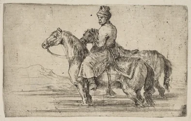 Ein polnischer Stallbursche badet Pferde, ca. 1662