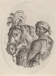 Schwarzer Stallknecht mit einem arabischen Pferd, 1649-1650