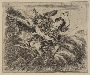 Boreas und Oreithyia, aus Spiel der Mythologie Jeu de la Mythologie, 1644