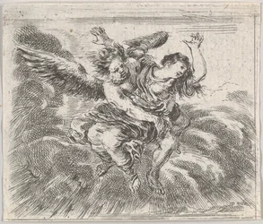 Boreas und Orithyia, aus Spiel der Mythologie Jeu de la Mythologie, 1644