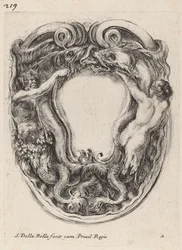 Kartusche unterstützt von Triton und Sirene, 1647