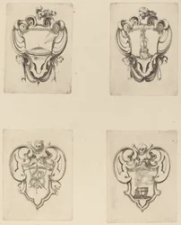 Vier Embleme für das Begräbnis von Prinz Francesco de Medici