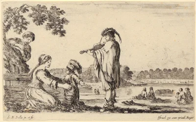 Geigenspieler, Blatt 6 der Folge „Verschiedene Figuren und Länder“