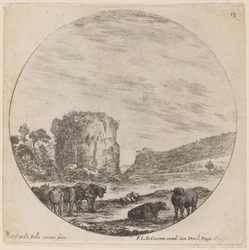 Landschaft mit antiken Ruinen