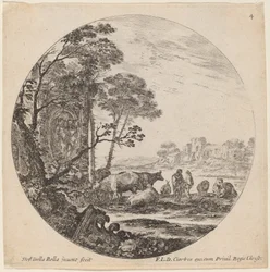 Landschaft mit römischen Ruinen