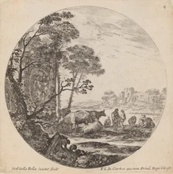Landschaft mit römischen Ruinen