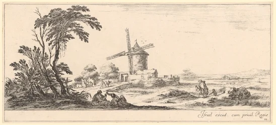 Landschaft mit Windmühle