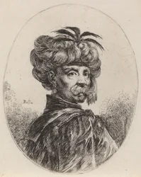 Mohr mit einem von fünf Federn geschmückten Turban, 1649-1650