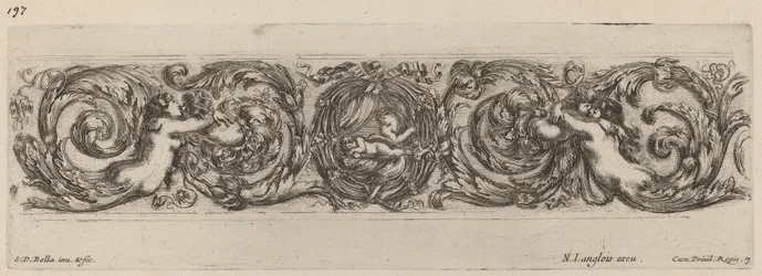 Ornamentale Fries mit Amor und Psyche, wahrscheinlich 1648