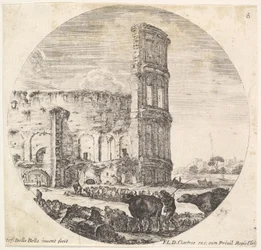 Das Kolosseum, zwei Herden werden zum Amphitheater geführt ..., ca. 1643-48