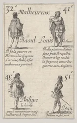 Raoul ... Louis der Jüngere..., aus Das Spiel der Könige von Frankreich Jeu des Rois de France, 1644