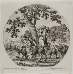 Satyrfamilie beim Spaziergang