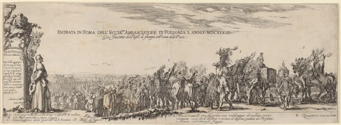 Titelseite für den Einzug in Rom Seiner Exzellenz des polnischen Botschafters, 1633