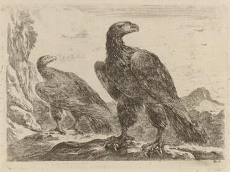 Zwei Adler, beide mit Köpfen nach rechts gedreht